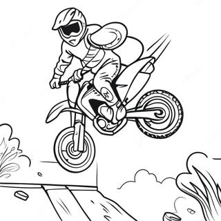 Page A Colorier De Pilote De Moto Tout Terrain Sautant Par Dessus Une Rampe 20176-4404
