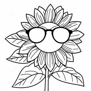 Page A Colorier De Tournesol Avec Des Lunettes De Soleil 20268-4428
