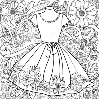 Page A Colorier De Robe Florale Vintage 20740 4533
