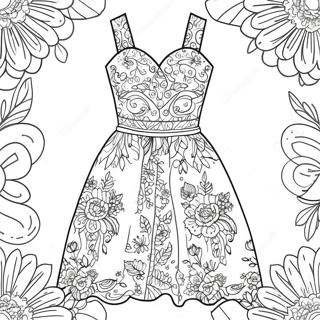Page A Colorier De Robe Florale Vintage 20740 4535