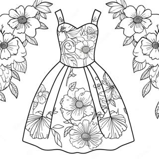 Page A Colorier De Robe Florale Vintage 20740 4536
