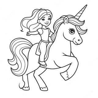 Page A Colorier De Princesse Courageuse Chevauchant Un Majestueux Unicorn 2085-212