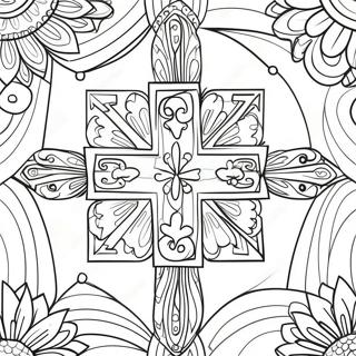 Page A Colorier De Croix Geometrique Audacieuse 20919-4579