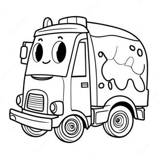 Page A Colorier De Camion Poubelle Mignon En Dessin Anime 21106-4607