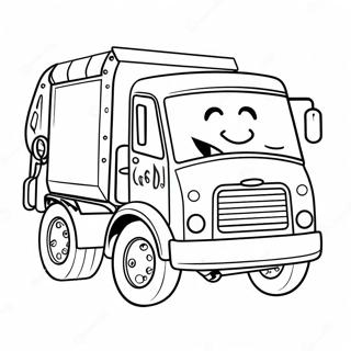 Page A Colorier De Camion Poubelle Mignon En Dessin Anime 21106 4608