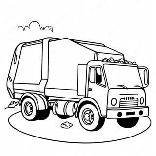 Page A Colorier De Camion Poubelle Amical Ramassant Des Dechets 21108-4614