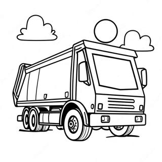 Page A Colorier De Camion Poubelle Par Une Journee Ensoleillee 21109-4617
