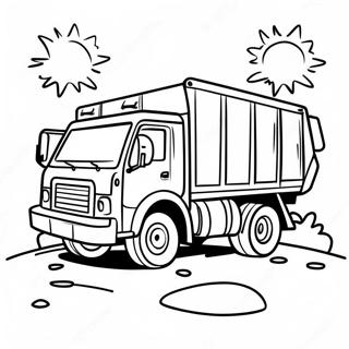 Page A Colorier De Camion Poubelle Par Une Journee Ensoleillee 21109-4620