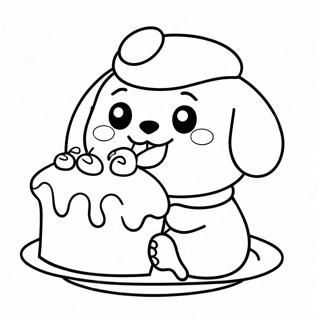 Pompompurin Manger Un Gateau Delicieux Page A Colorier 21692 4729