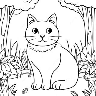 Page A Colorier De Chat Majestueux Dans Un Jardin 2172-1837