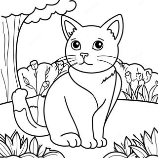 Page A Colorier De Chat Majestueux Dans Un Jardin 2172-1838