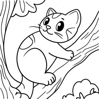 Page A Colorier De Chat Aventurier Grimpant A Un Arbre 2175 287