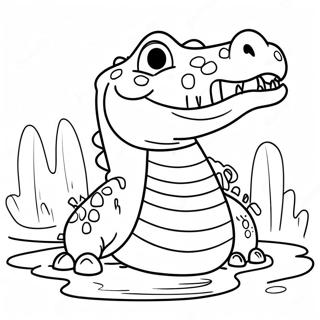 Crocodile En Colere Dans Leau Page A Colorier 21968-4785