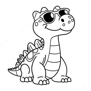 Crocodile De Dessin Anime Avec Des Lunettes De Soleil Page A Colorier 21969-4789