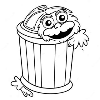 Oscar Le Grouch Dans Sa Poubelle Page A Colorier 22322-4875