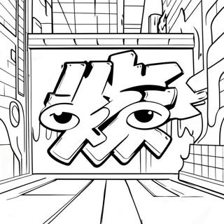 Art De Graffiti Urbain Page A Colorier 22400-4887