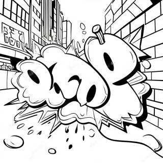 Art De Graffiti Urbain Page A Colorier 22400-4888