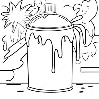 Aerosol De Graffiti Et Gouttes De Peinture Page A Colorier 22403-4897
