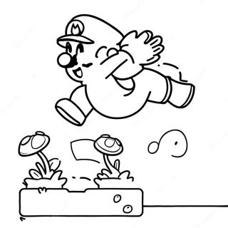 Super Mario Sautant Par Dessus Goomba Page A Colorier 23134-5044