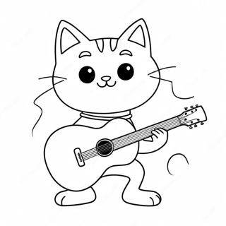 Pete Le Chat Jouant De La Guitare Page A Colorier 23229-5063