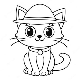 Pete Le Chat Avec Un Chapeau Cool Page A Colorier 23230-5065