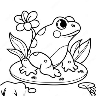 Mignon Crapaud Assis Sur Un Nenuphar Page A Colorier 24257-5282