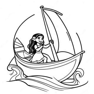 Page A Colorier De Moana Naviguant Sur Locean 2450-794