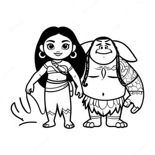 Page A Colorier De Laventure De Maui Et Moana 2451-1621