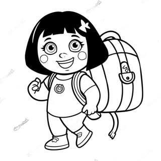 Dora Lexploratrice Avec Un Sac A Dos Page A Colorier 24532-5345