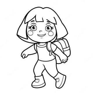 Dora Lexploratrice Avec Un Sac A Dos Page A Colorier 24532-5346