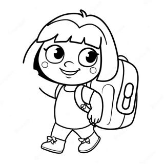 Dora Lexploratrice Avec Un Sac A Dos Page A Colorier 24532-5347