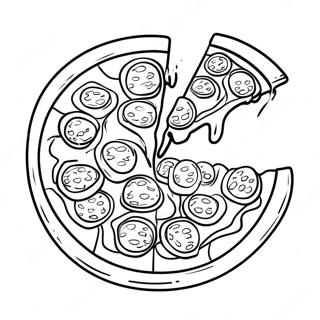 Page A Colorier De Pizza Au Fromage Avec Garnitures 24884-5422