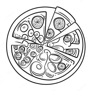 Page A Colorier De Pizza Au Fromage Avec Garnitures 24884-5423