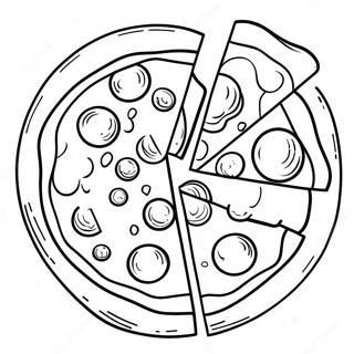 Page A Colorier De Pizza Au Fromage Avec Garnitures 24884-5424