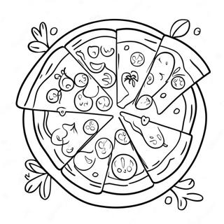Page A Colorier De Pizza Veggie Avec Des Legumes Colores 24886-5429