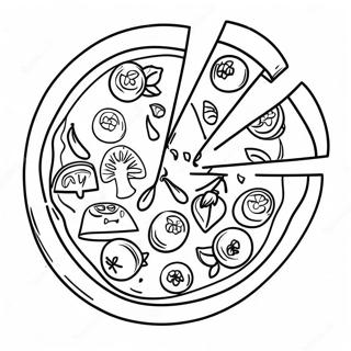 Page A Colorier De Pizza Veggie Avec Des Legumes Colores 24886-5430