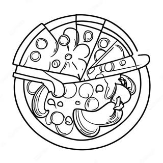 Page A Colorier De Pizza Veggie Avec Des Legumes Colores 24886-5432