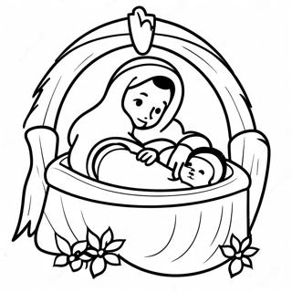 Bebe Jesus Dans La Creche Page A Colorier 25339-5523