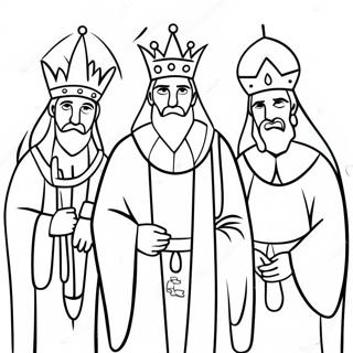 Trois Rois Mages Adorant Page A Colorier 25343-5537