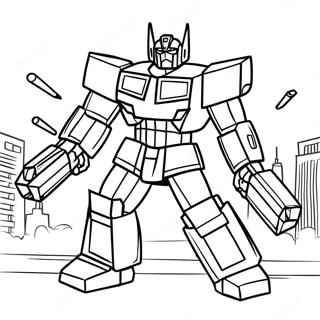 Optimus Prime En Bataille Page A Colorier 25430-5542