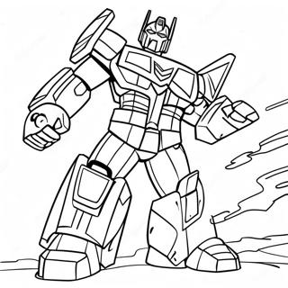 Optimus Prime En Bataille Page A Colorier 25430-5544