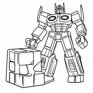 Optimus Prime Avec Cube Denergon Page A Colorier 25431-5545