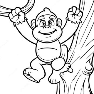 Page A Colorier De Donkey Kong Grimpant A Un Arbre 25617-5582