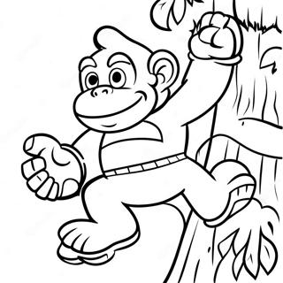 Page A Colorier De Donkey Kong Grimpant A Un Arbre 25617-5583