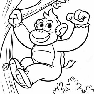 Page A Colorier De Donkey Kong Grimpant A Un Arbre 25617-5584