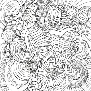 Page A Colorier De Motifs Abstraits Geometriques Colores 26435-5762