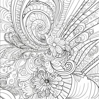 Page A Colorier Abstraite De Lignes Tourbillonnantes Complexes 26436-5765