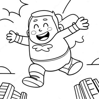 Page A Colorier De Captain Underpants Volant Dans Les Airs 27003-5884