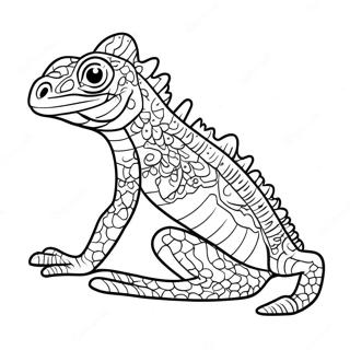 Page A Colorier De Lezard Vert Realiste 27194 5924
