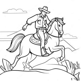 Page A Colorier De Cowboy Montant Un Cheval 27376-5954